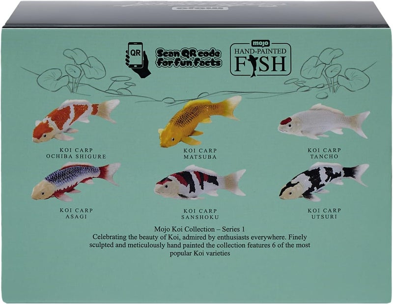 MOJO موجو | تمثال سمكة كوي أوشيبا شيغوري مطلي يدويًا، برتقالي وأبيض، نموذج زخرفي، مجموعة عشاق السلسلة 1، الطراز الياباني (سمكة كوي أوشيبا شيغوري) - Image 2